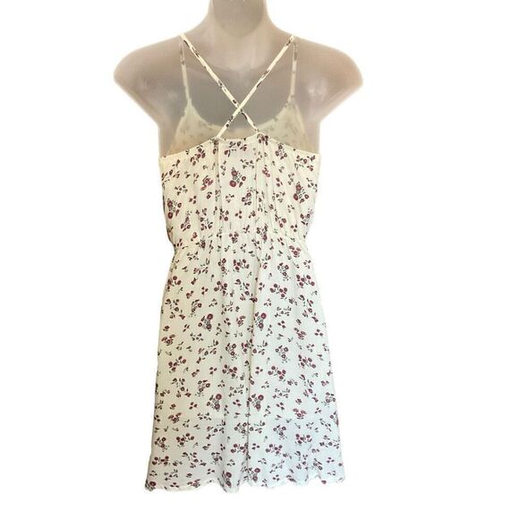 Dream Star A-Line  Knee Length Cream Floral Print Summer Dress Girls Size L - Picture 2 of 8